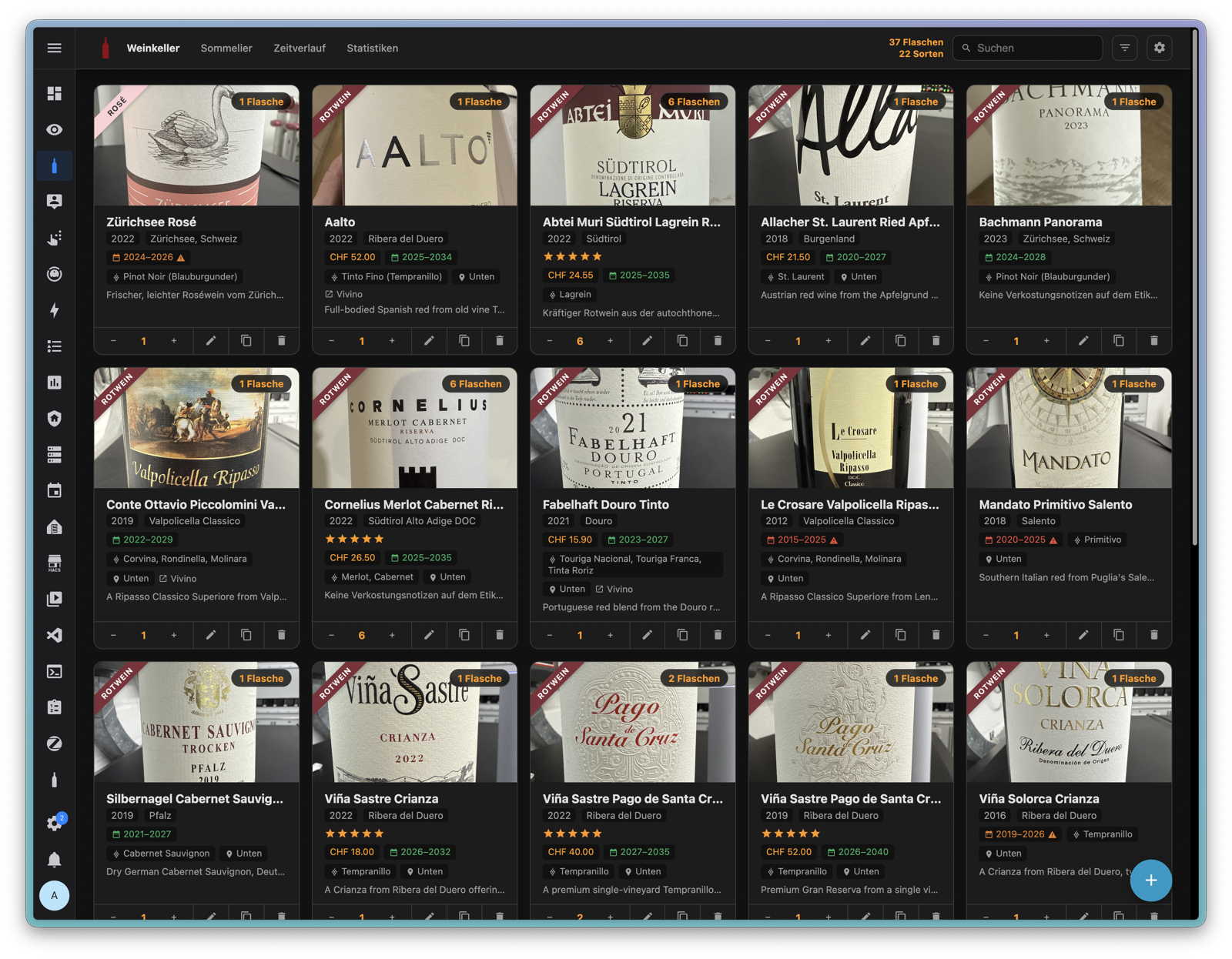 Wine Tracker Screenshot